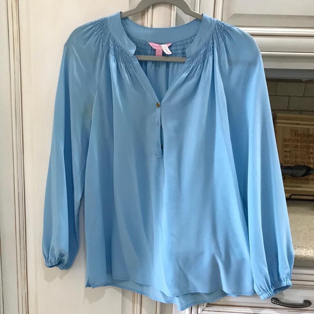 Baby Blue silk Elsa top